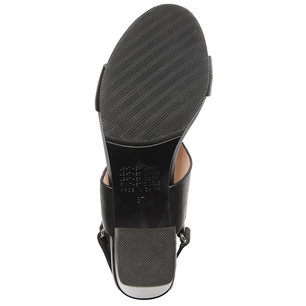 Nadia Heel in Black Leather
