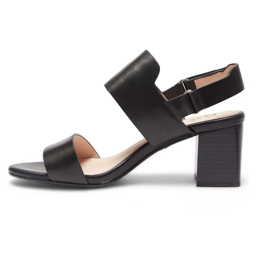 Nadia Heel in Black Leather
