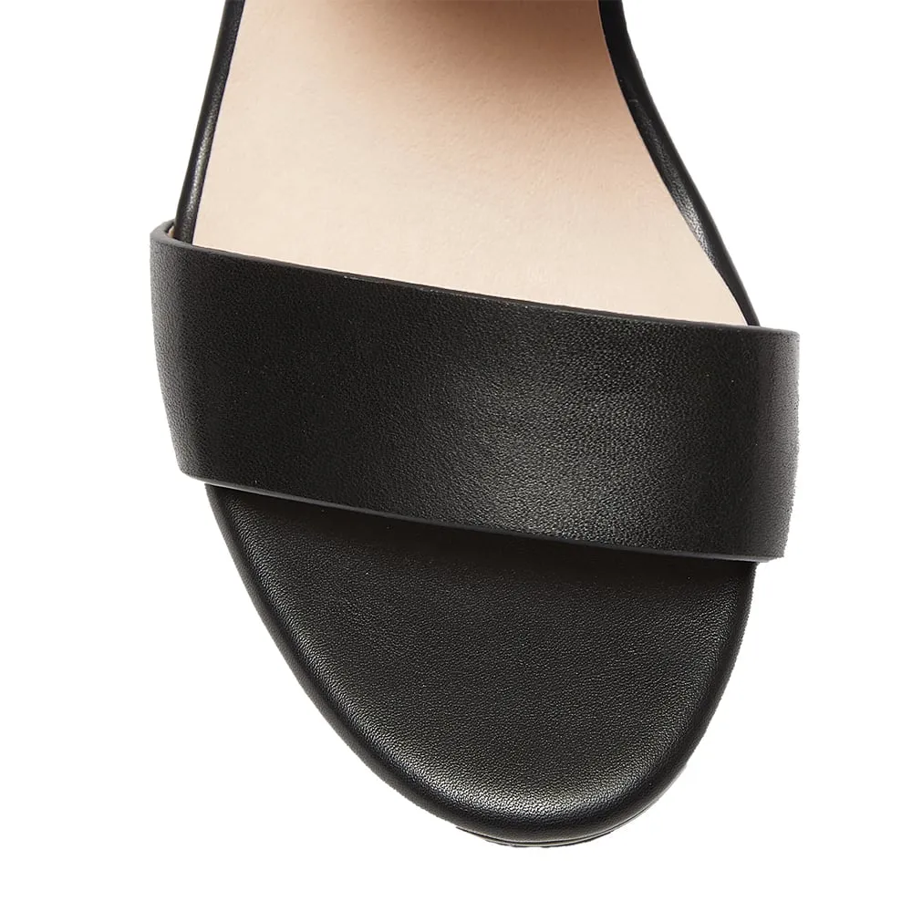 Nadia Heel in Black Leather