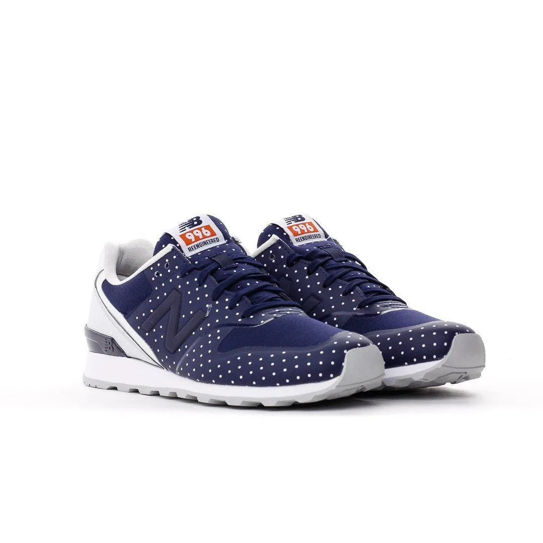 NEW BALANCE CLASSIC WOMEN BLUE WHITE DOTS RE-ENGINEERED WR996KP