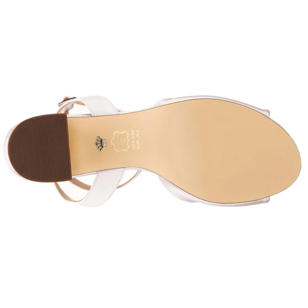 Nigelia Heel in Ivory Satin