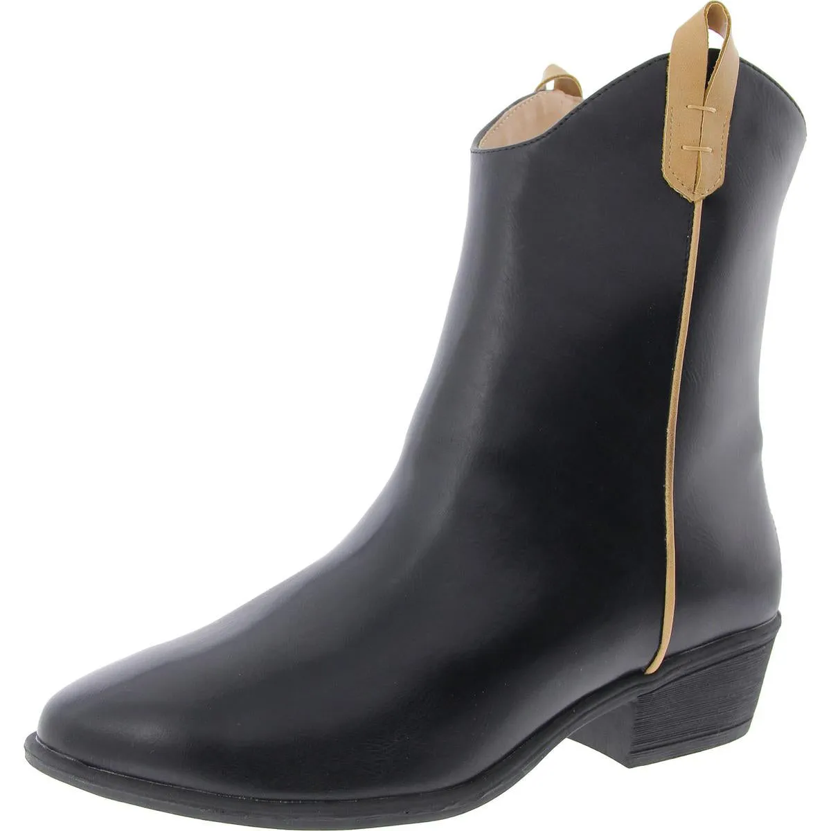 Novva Womens Zipper Faux Leather Booties