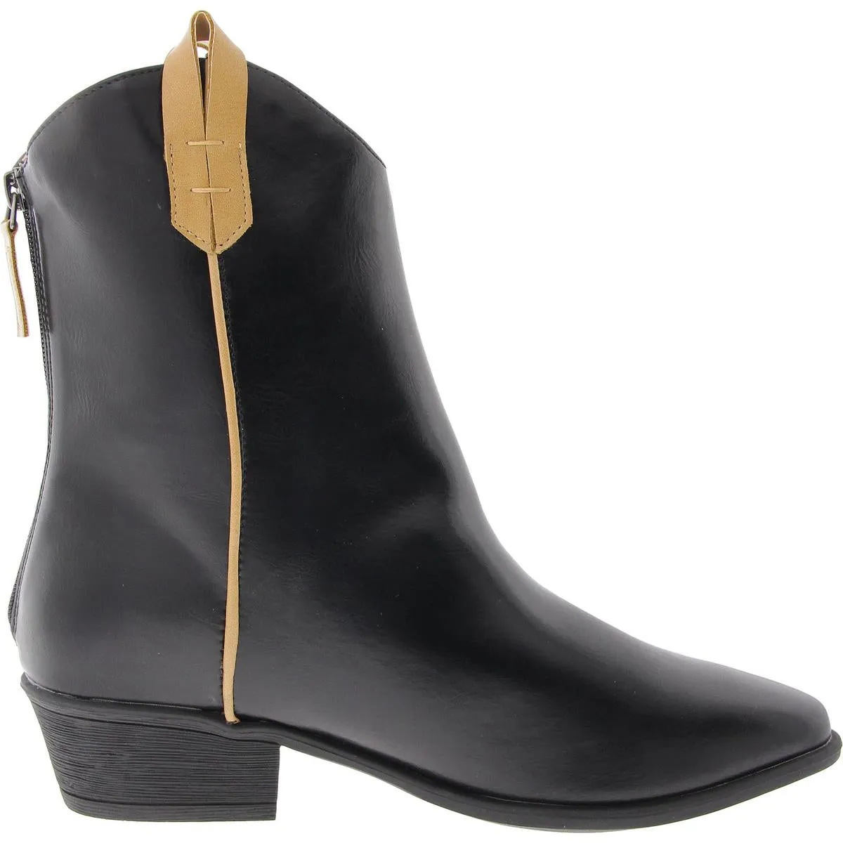 Novva Womens Zipper Faux Leather Booties