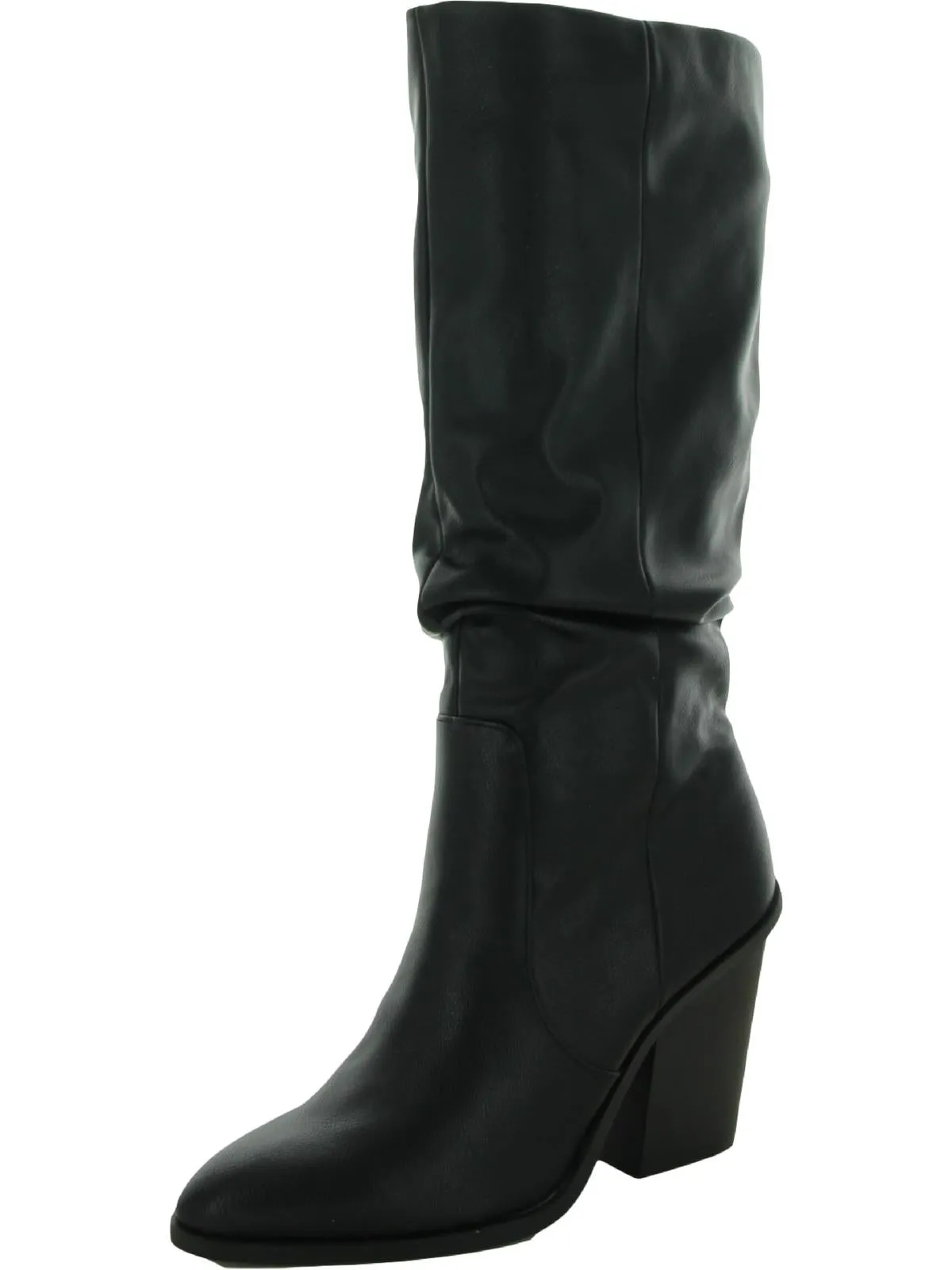 Numbra Womens Faux Leather Pointed Toe Mid-Calf Boots