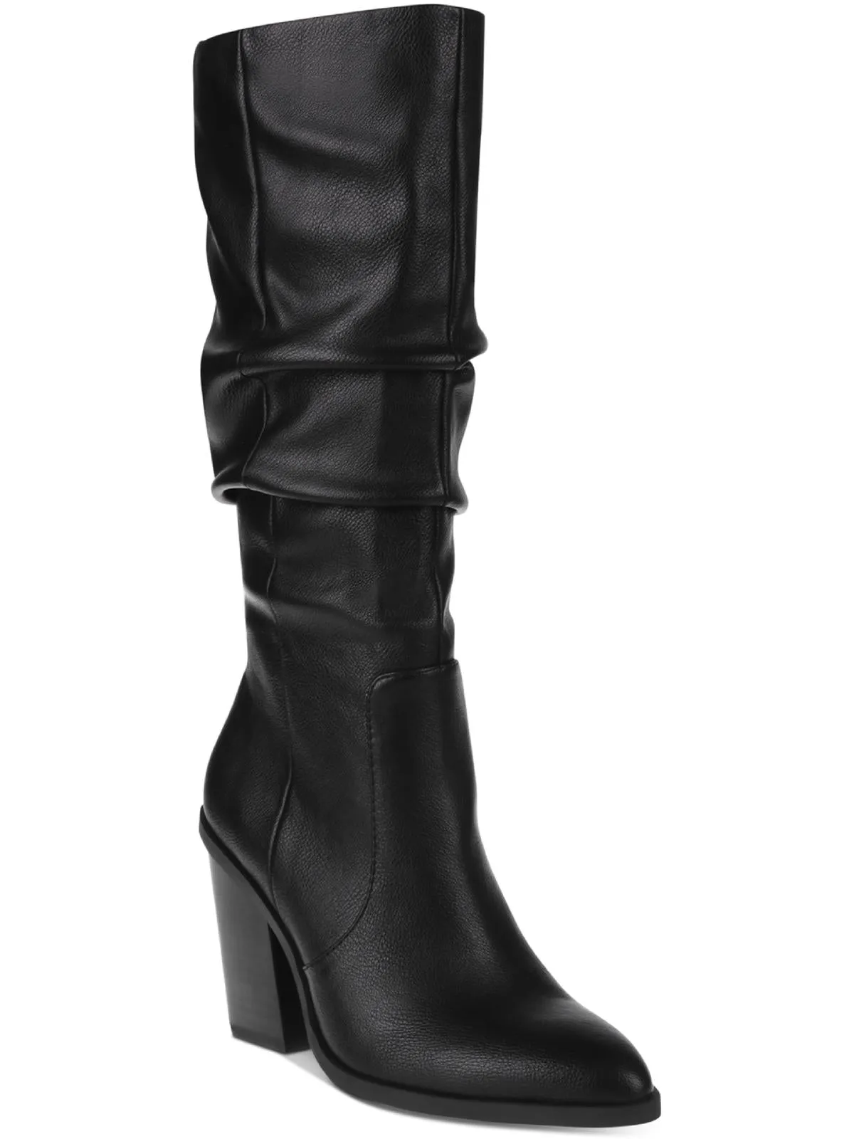 Numbra Womens Faux Leather Pointed Toe Mid-Calf Boots