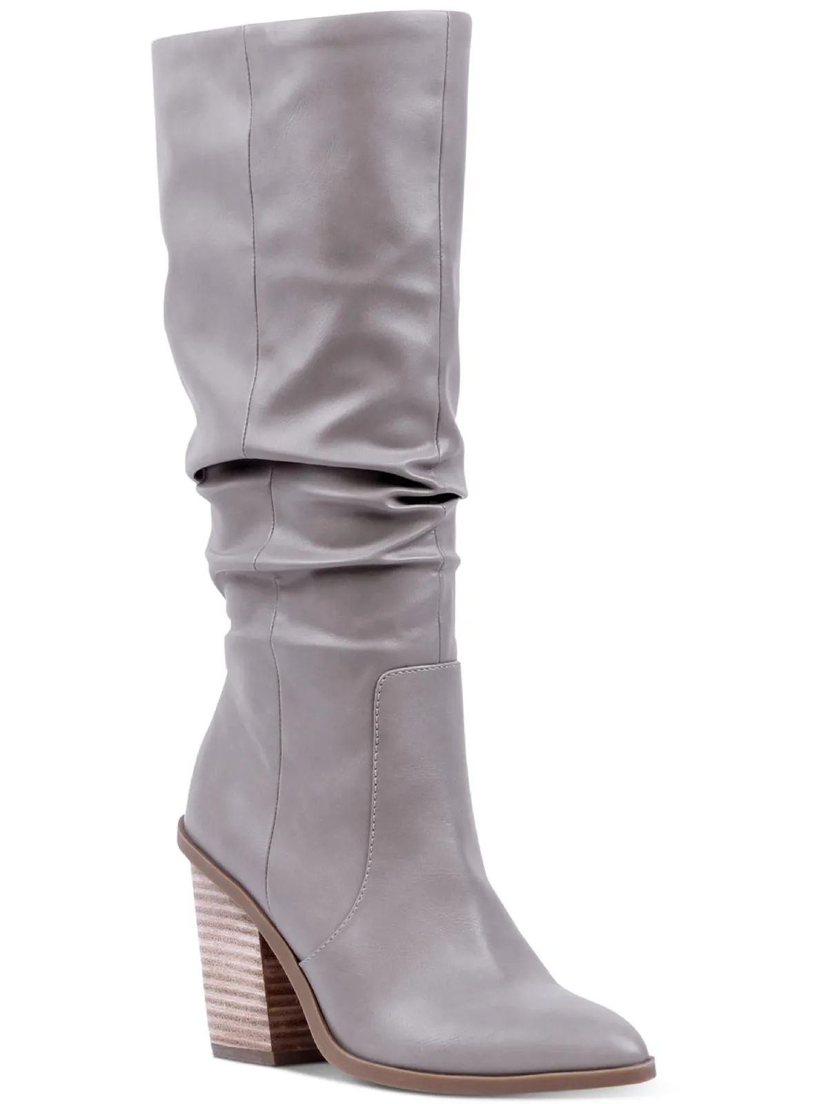 Numbra Womens Faux Leather Pointed Toe Mid-Calf Boots
