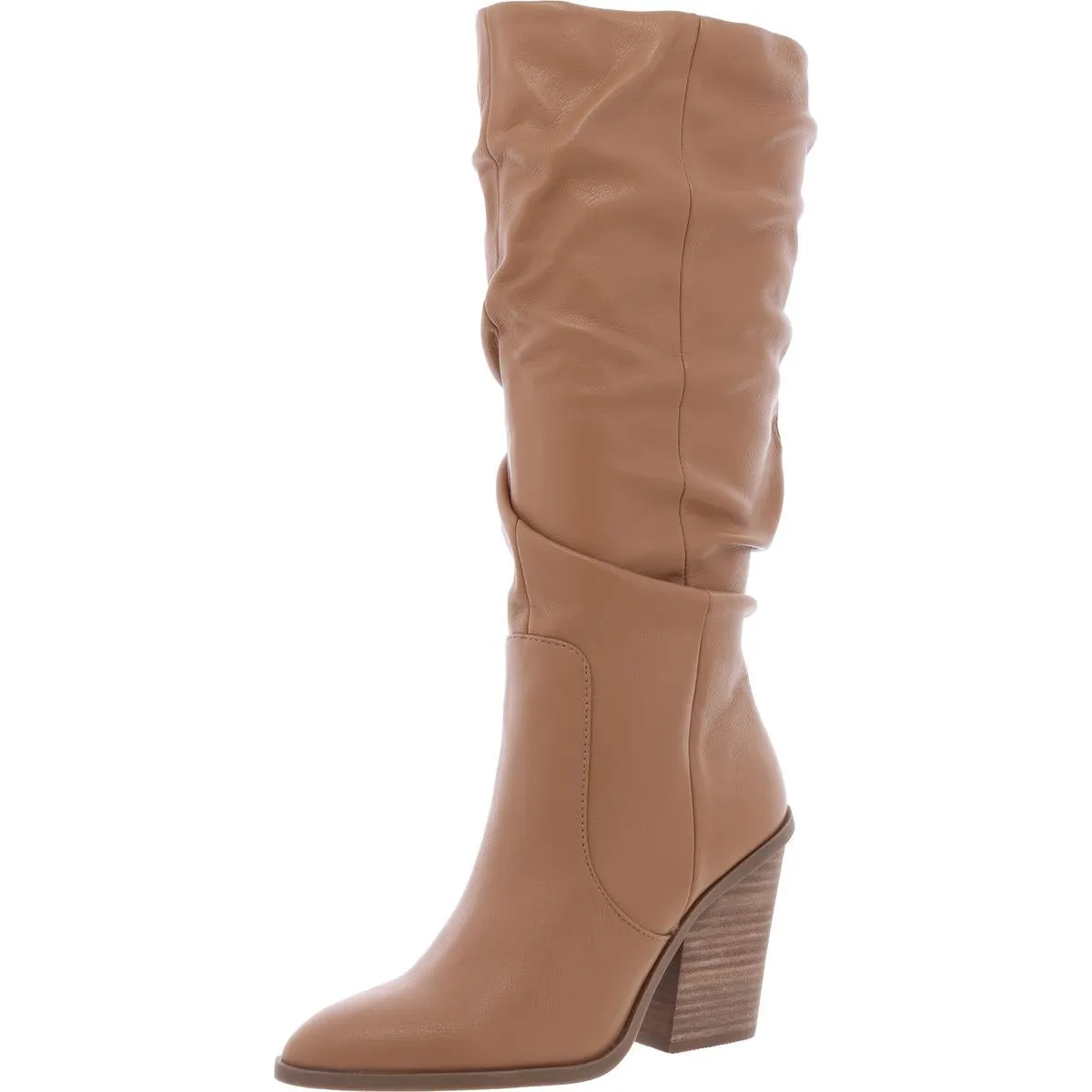 Numbra Womens Faux Leather Pointed Toe Mid-Calf Boots