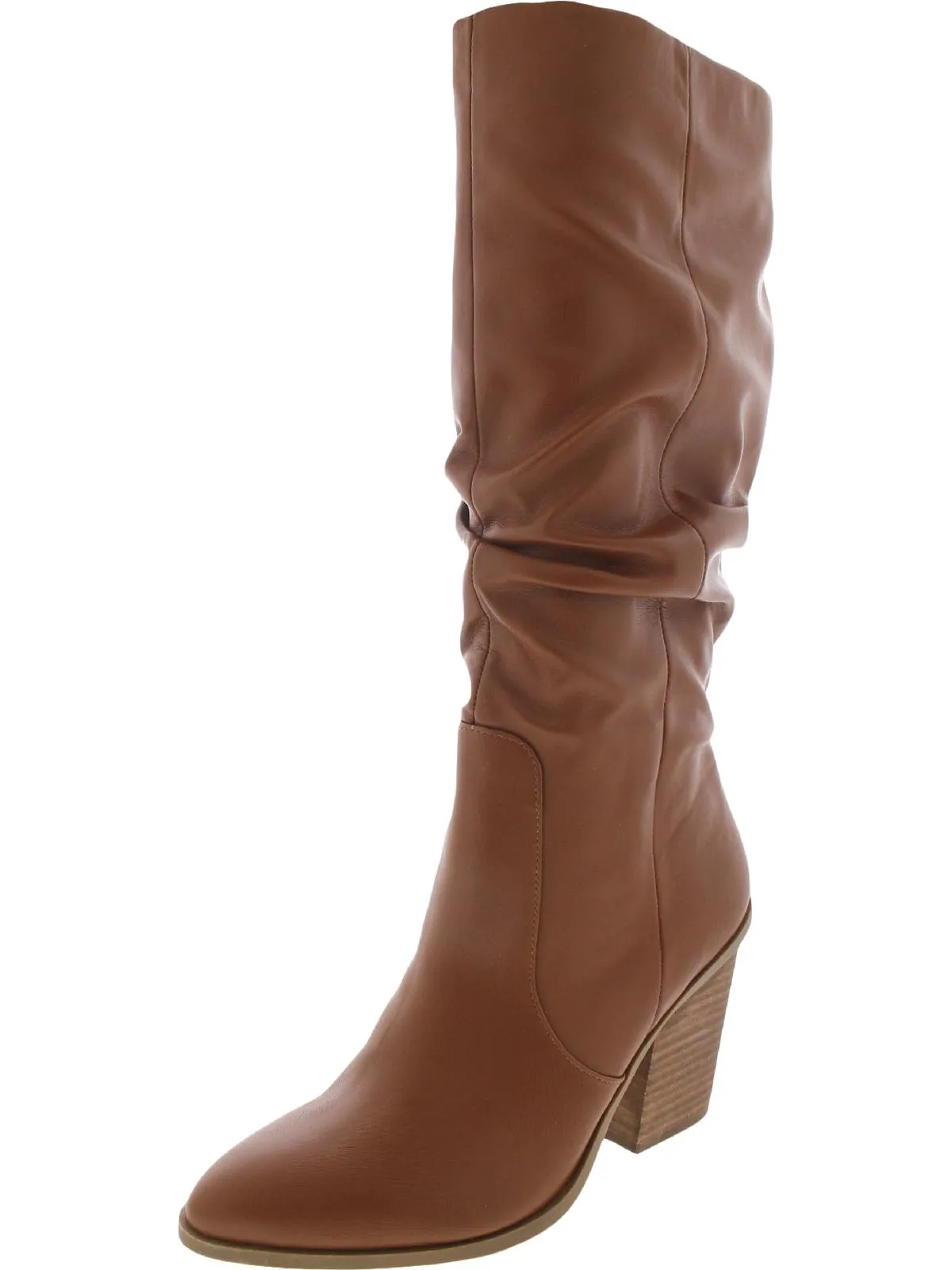 Numbra Womens Faux Leather Pointed Toe Mid-Calf Boots