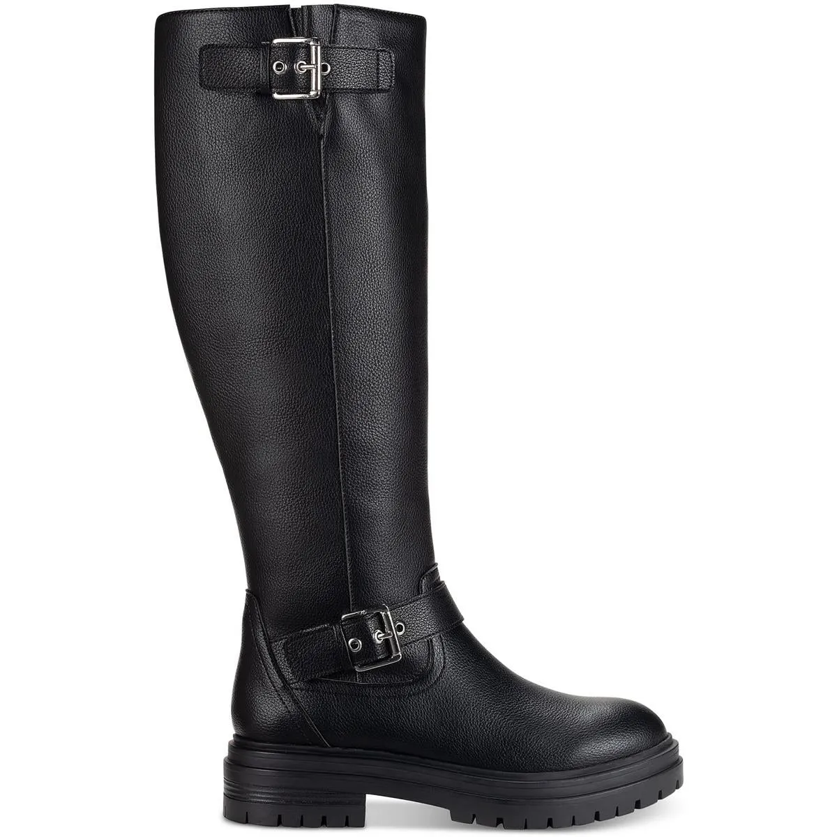 Omegaap Womens Moto Faux Leather Knee-High Boots