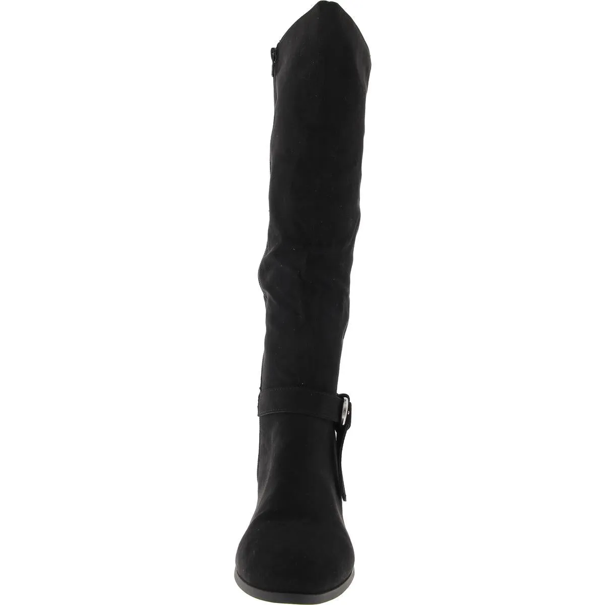 Omhaa Womens Zipper Faux Leather Knee-High Boots