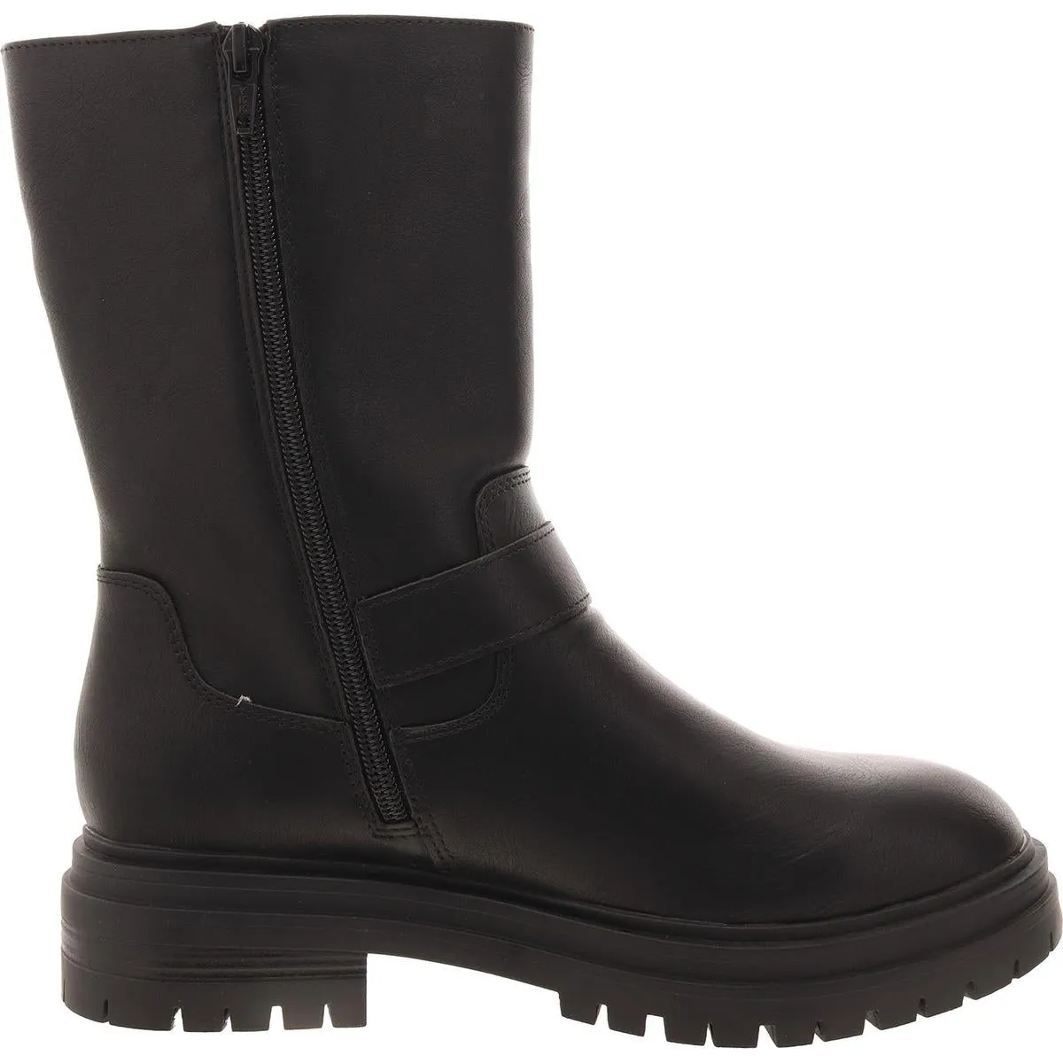 Onnyx Womens Round Toe Faux Leather Motorcycle Boots