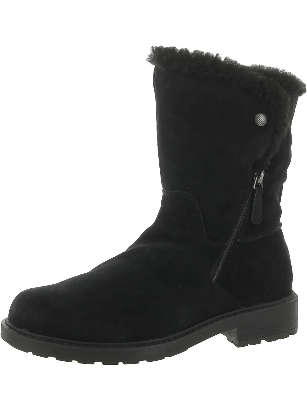 Opal Zip Womens Suede Pull On Winter & Snow Boots