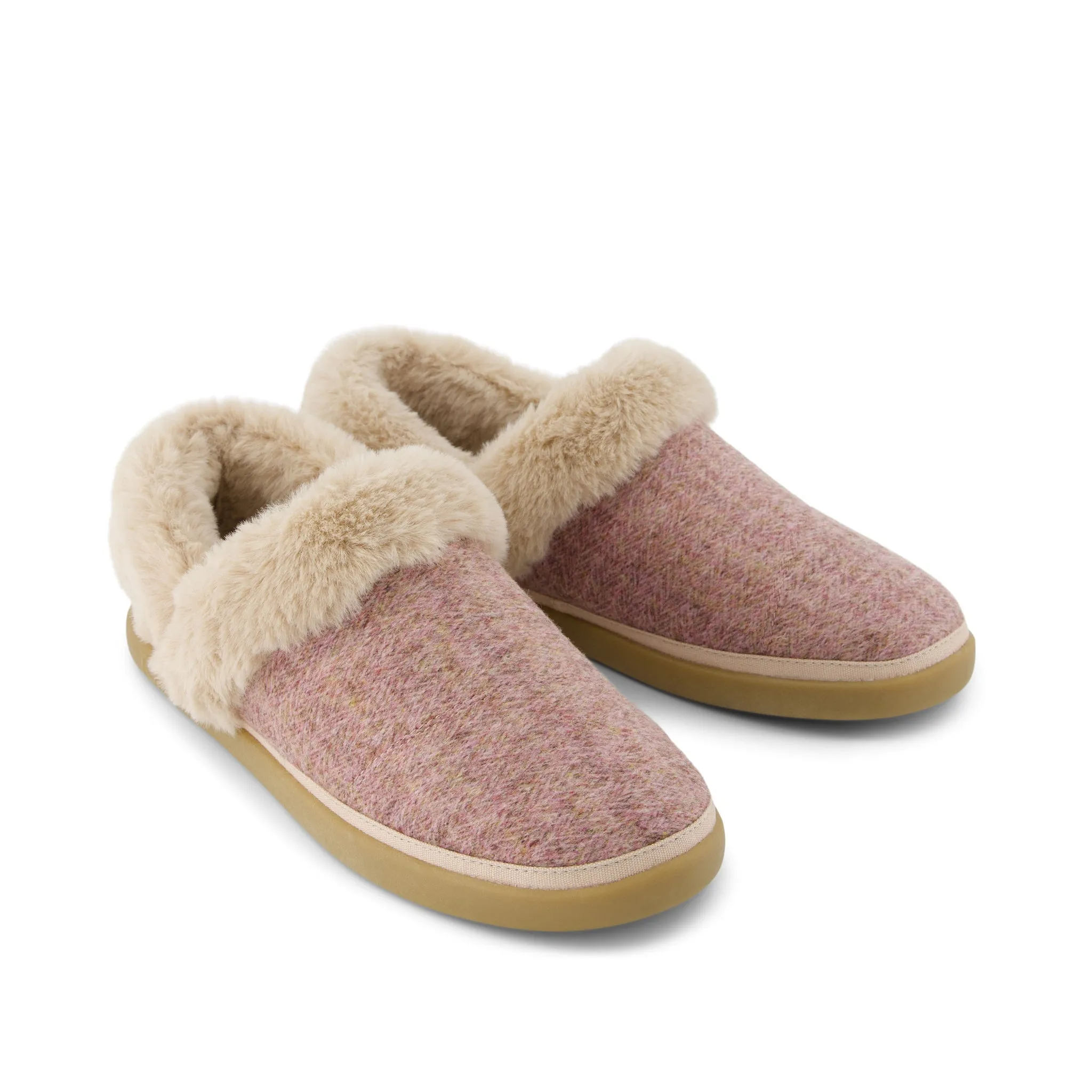 Oslo Vintage Pink Cozy Herringbone Slipper