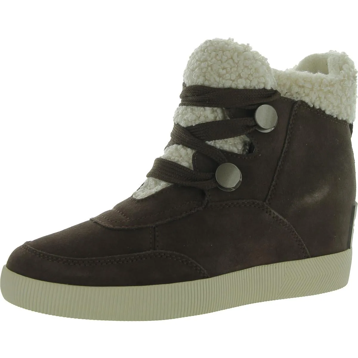 OUT AND ABOUT Womens Leather Wedge Boots
