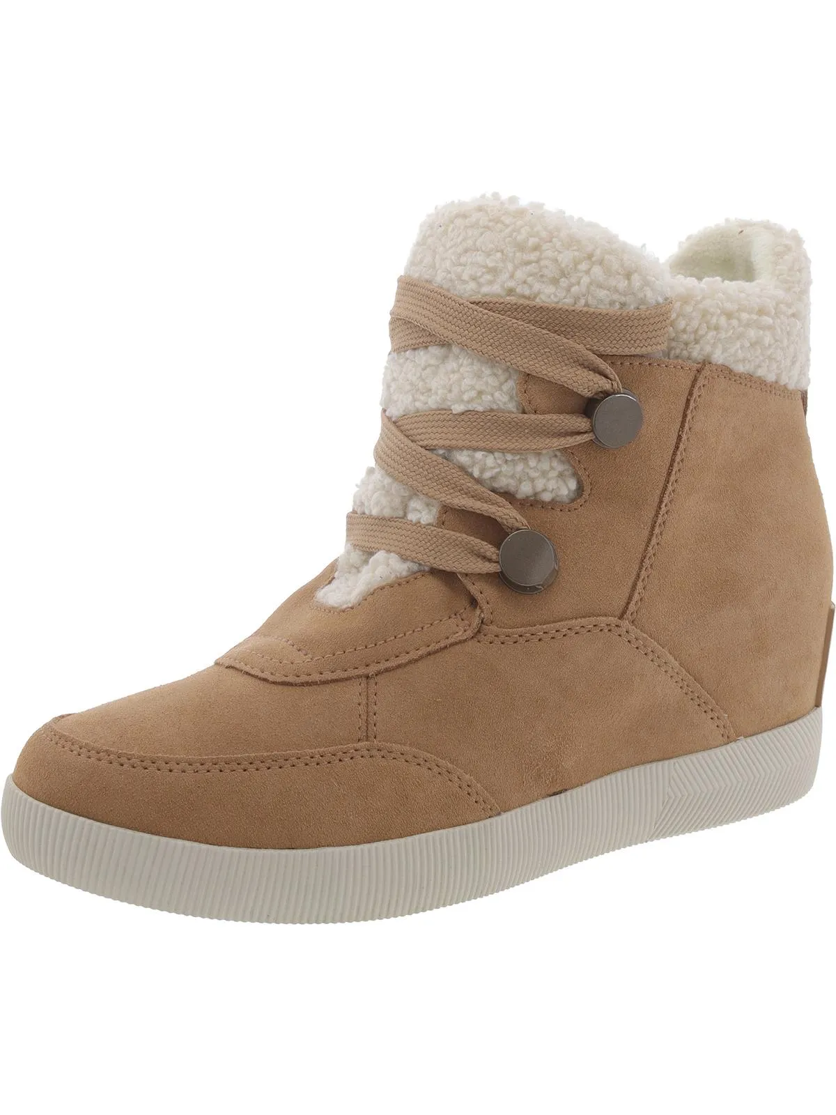 OUT AND ABOUT Womens Leather Wedge Boots