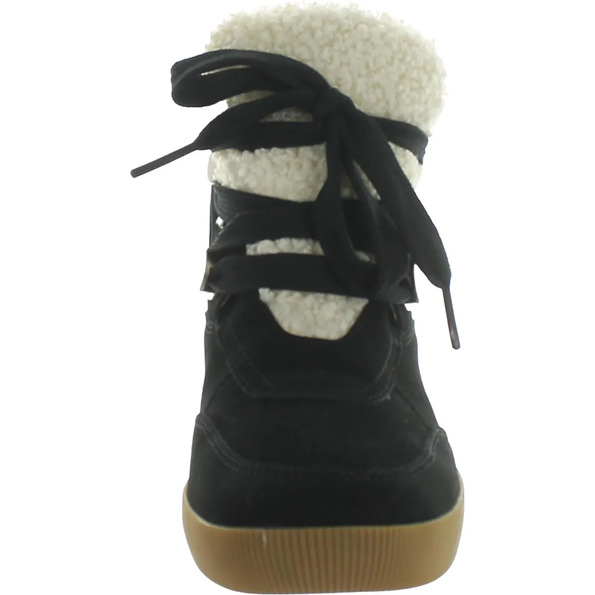 OUT AND ABOUT Womens Leather Wedge Boots