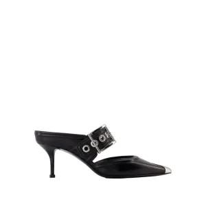 Oversized Sandals - Black/Silver - Leather