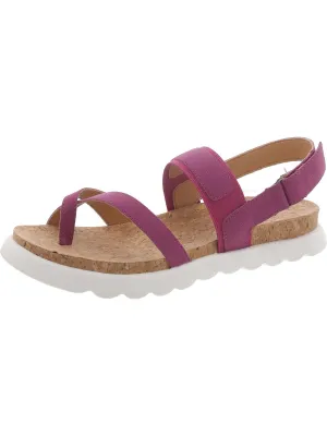 PAIGE Womens Leather Open Toe Slingback Sandals