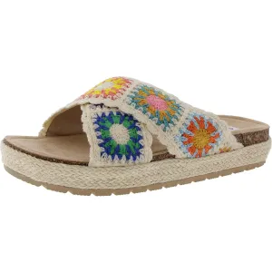 Palm Womens Cork Crochet Slide Sandals