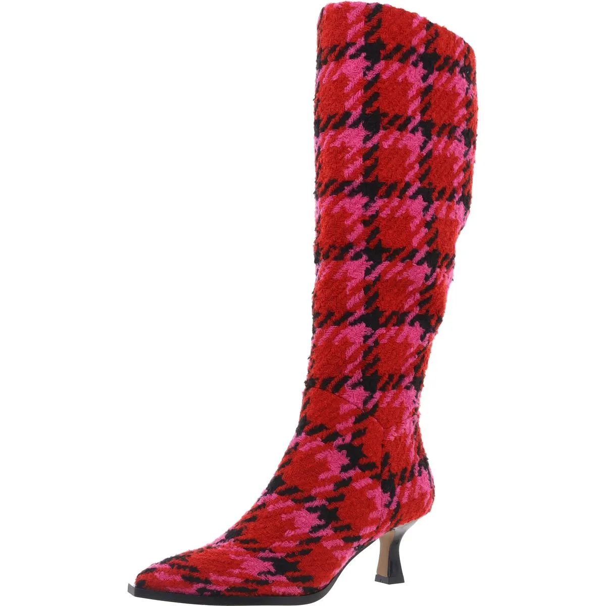 Pamella Womens Zipper Herringbone Knee-High Boots