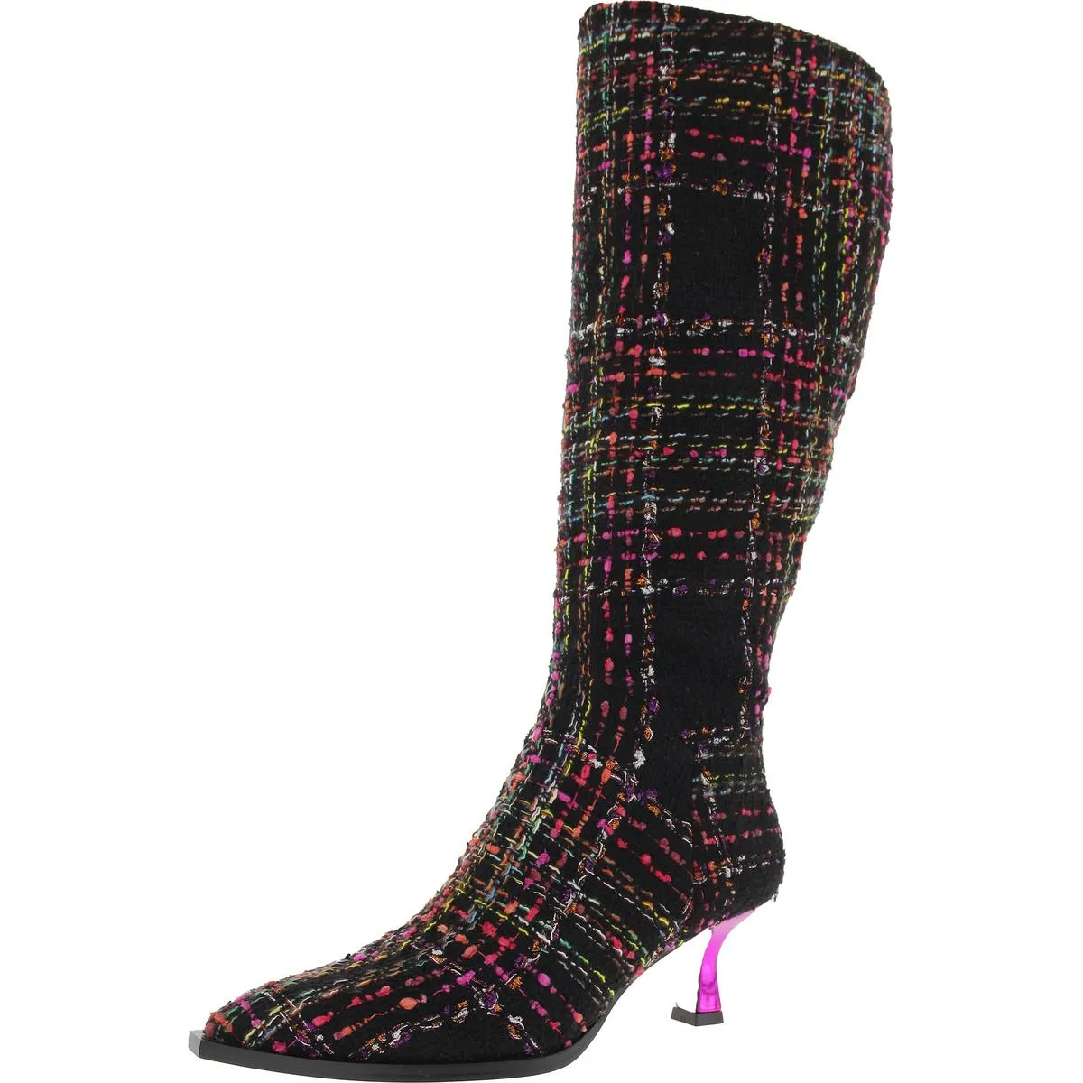 Pamella Womens Zipper Herringbone Knee-High Boots