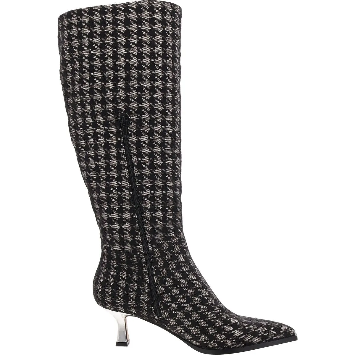 Pamella Womens Zipper Herringbone Knee-High Boots