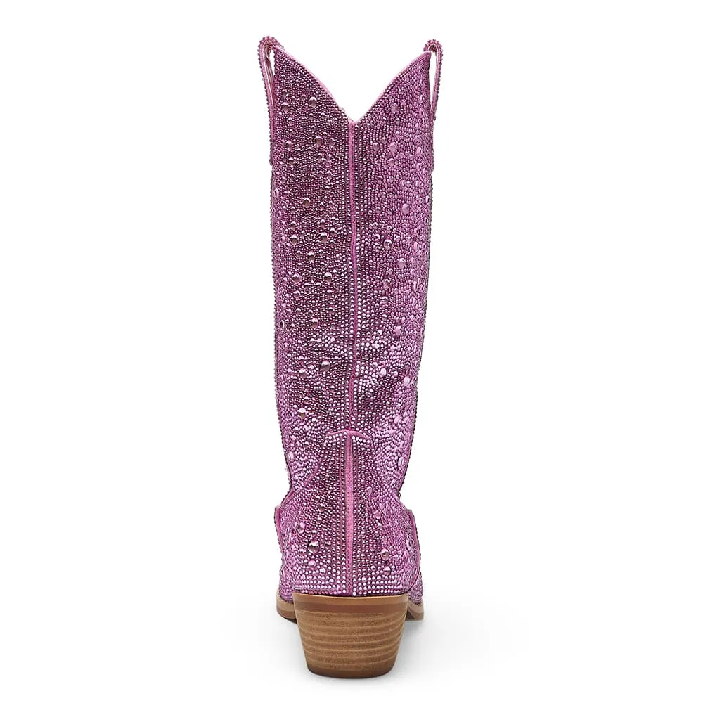 Parton Boot in Pink Rhinestone
