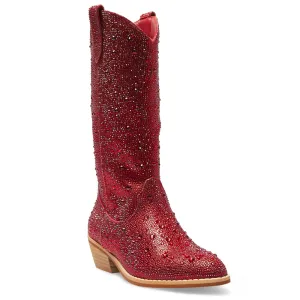 Parton Boot in Red Rhinestone