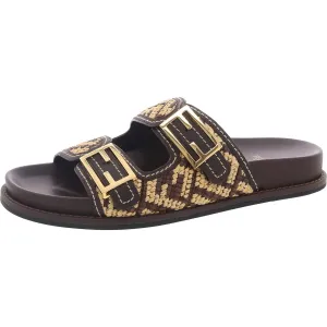 PF24 Feel Womens Buckle Leather Slide Sandals