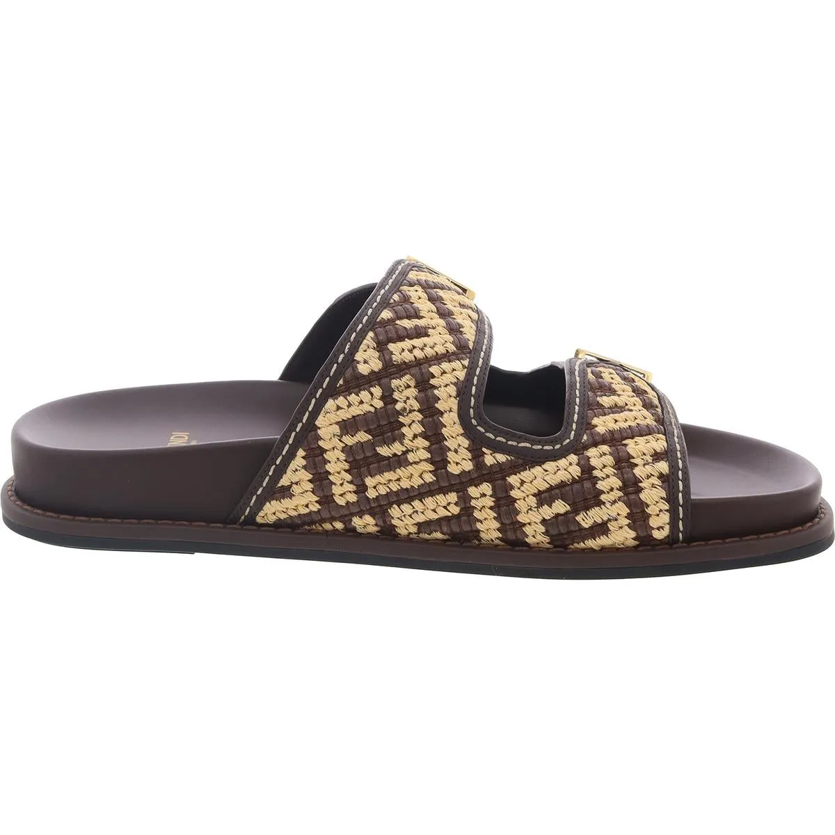 PF24 Feel Womens Buckle Leather Slide Sandals