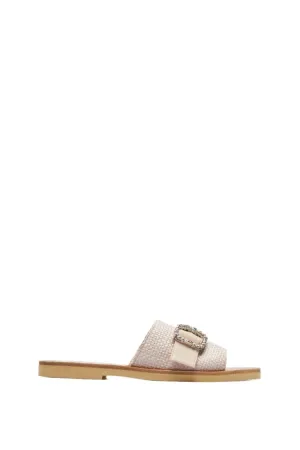 Pink Flat Slides With Diamond