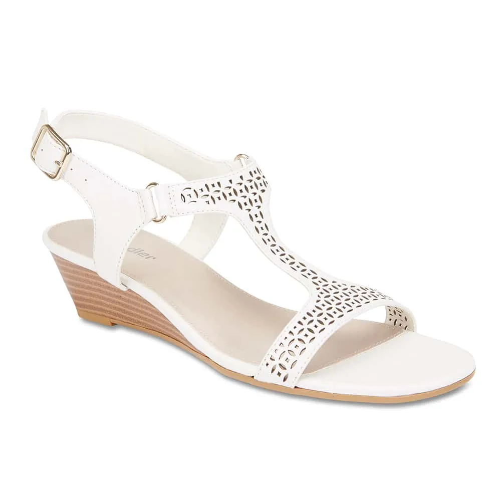 Quota Heel in White Leather