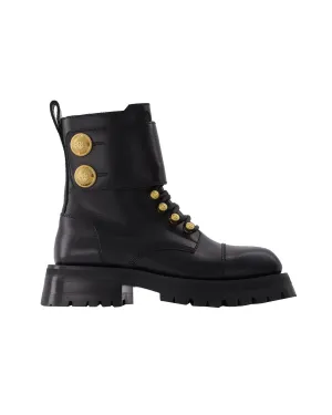 Ranger Boot Army-Calfskin in Black Leather