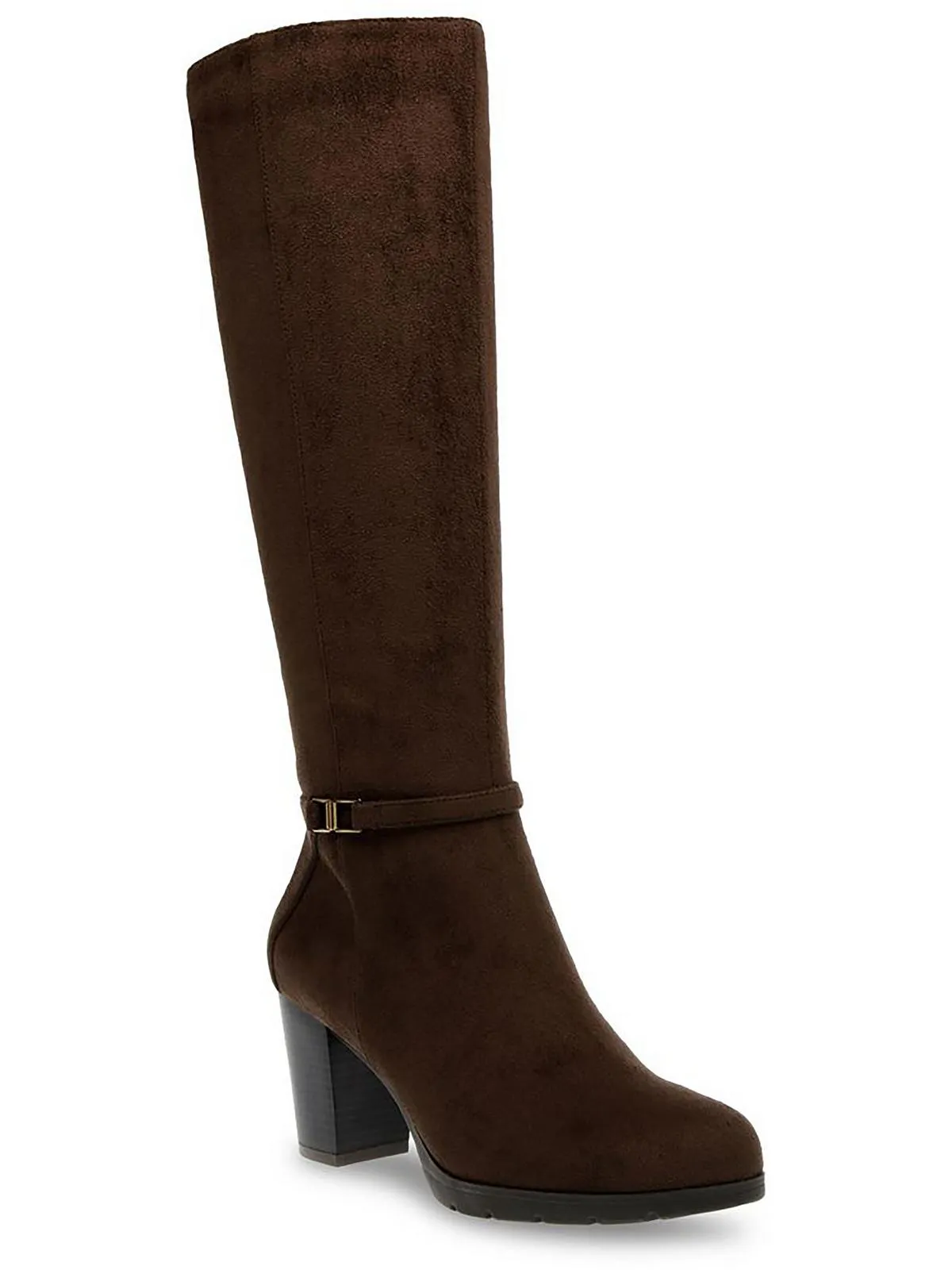 Reach Up Womens Faux Suede Zip Up Knee-High Boots