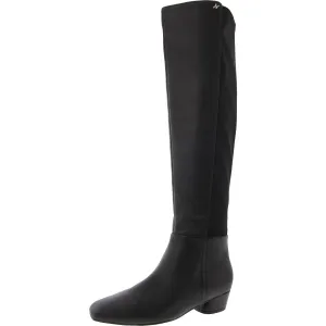 Reese Womens Leather Square Toe Over-The-Knee Boots