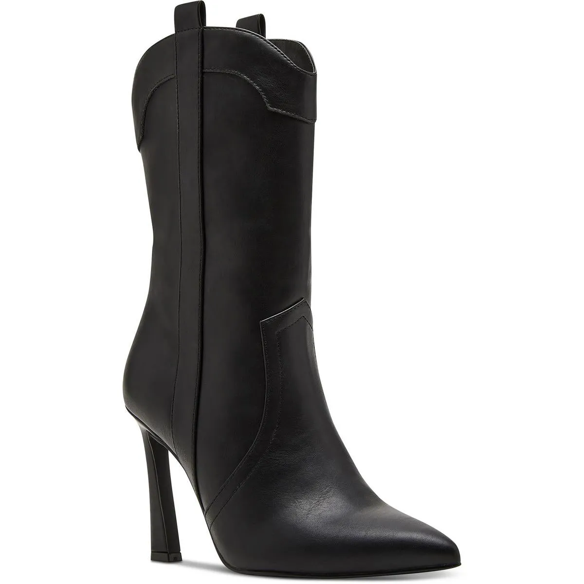 River  Womens Solid Faux Leather Mid-Calf Boots