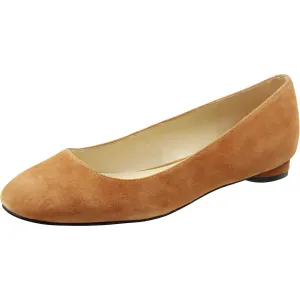 ROBBE Womens Laceless Suede Ballet Flats