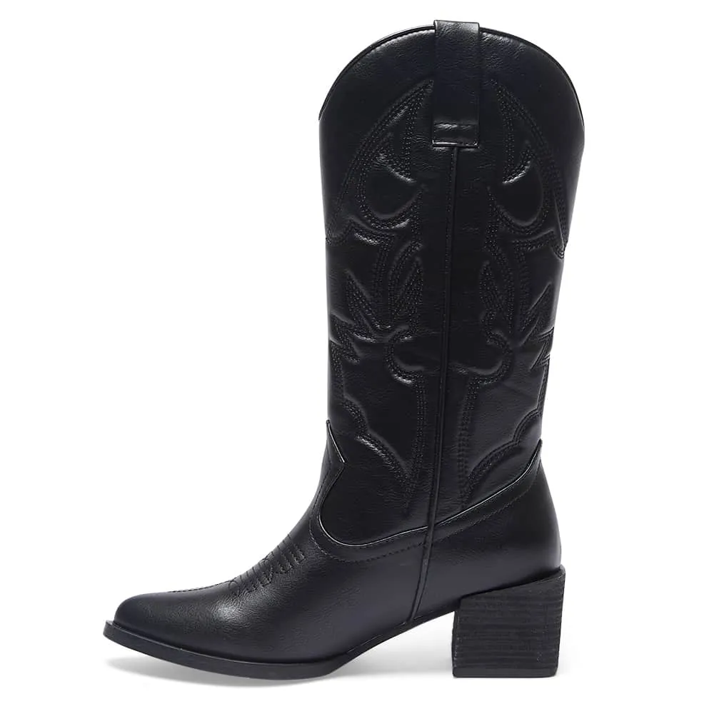 Ryder Boot in Black Smooth