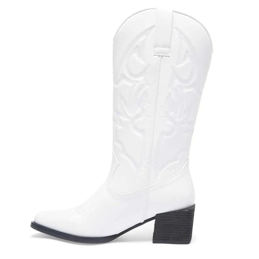 Ryder Boot in White Smooth