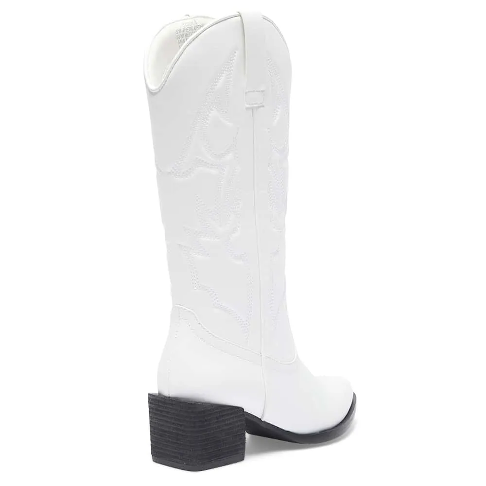 Ryder Boot in White Smooth
