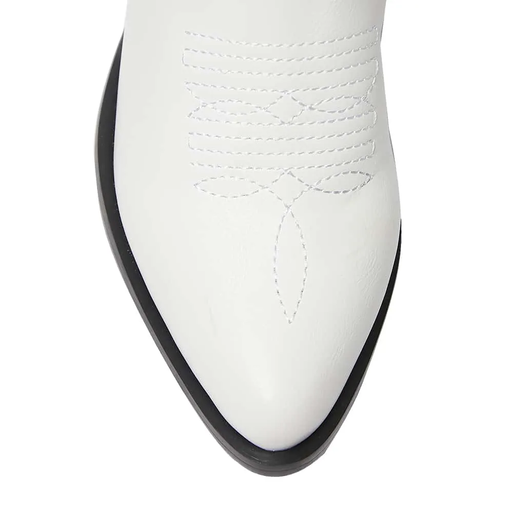 Ryder Boot in White Smooth