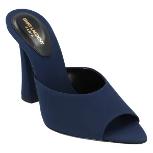 Saint Laurent  Suite Mule Sandal In Blue