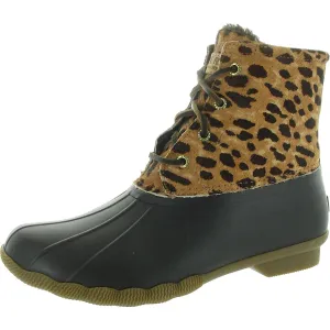 Saltwater Womens Animal Print Calf Hair Rain Boots