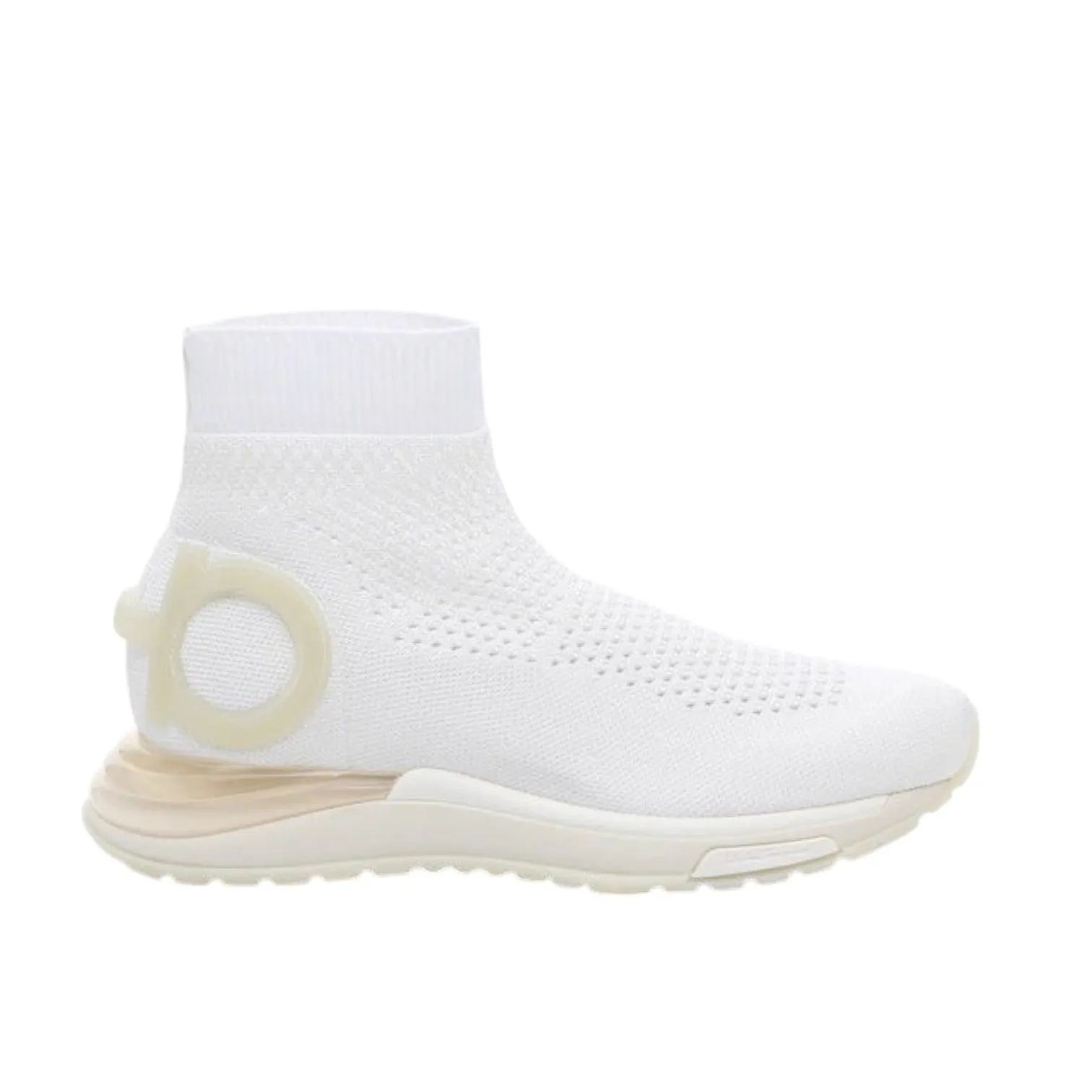 SALVATORE FERRAGAMO Gardena Women's 726203 White Sock Sneaker