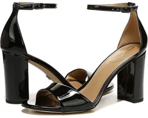 Sam Edelman Robyn Sandals Women's 11 Black Leather Ankle Strap Block Heel KHD604