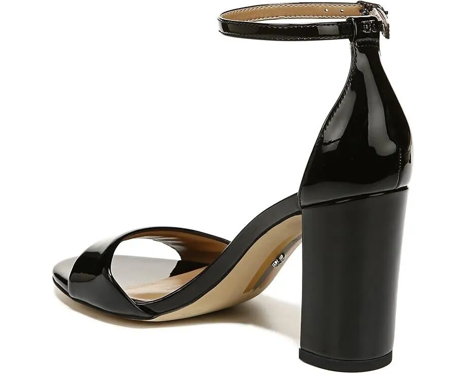 Sam Edelman Robyn Sandals Women's 11 Black Leather Ankle Strap Block Heel KHD604