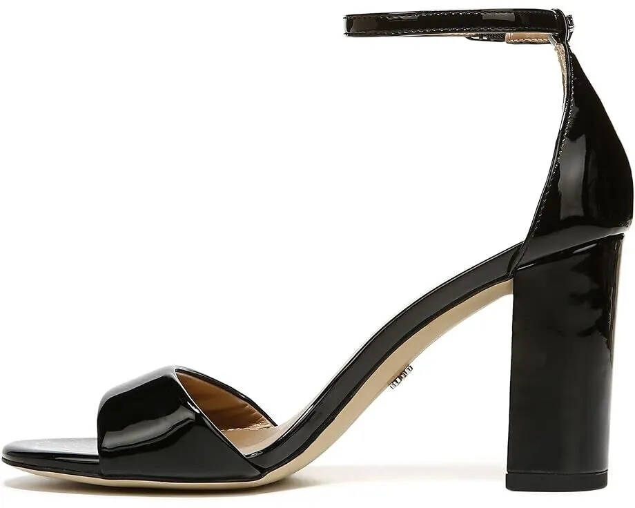 Sam Edelman Robyn Sandals Women's 11 Black Leather Ankle Strap Block Heel KHD604