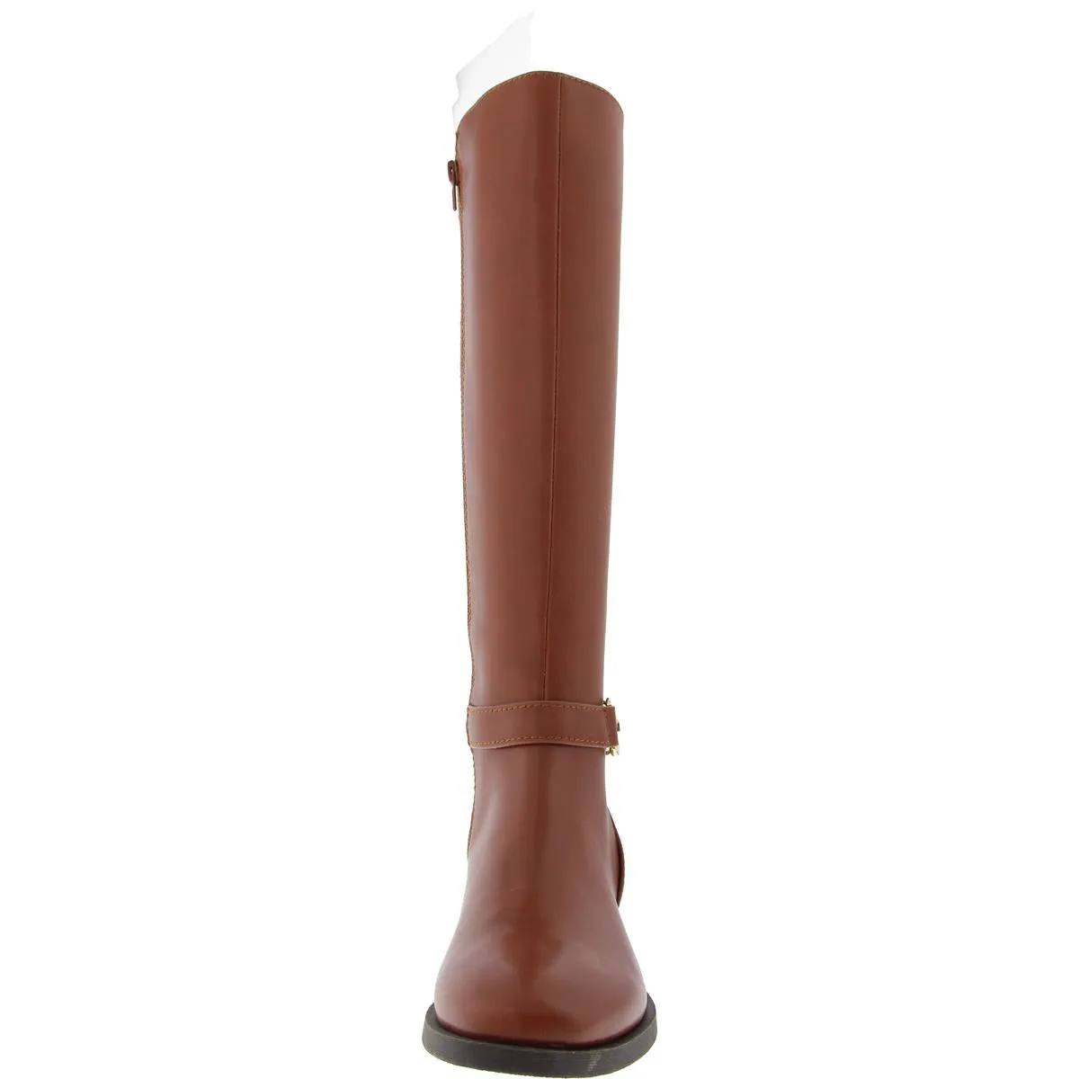 Samey Womens Zipper Faux Leather Knee-High Boots