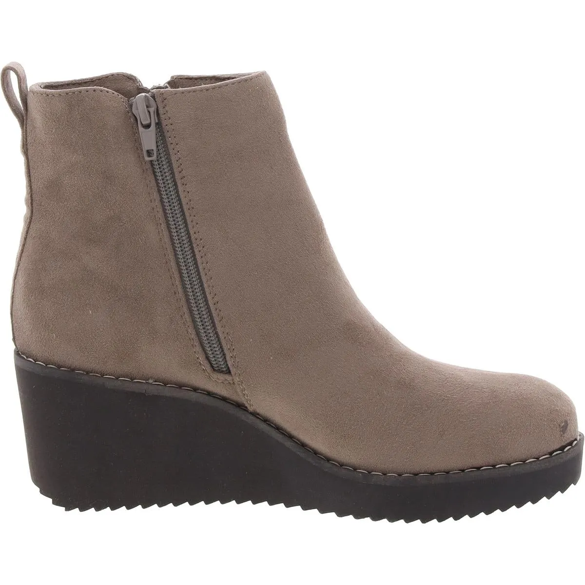 Sayylor Womens Faux Suede Slip On Wedge Boots