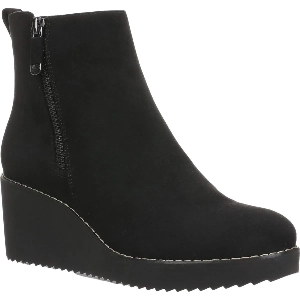 Sayylor Womens Faux Suede Slip On Wedge Boots